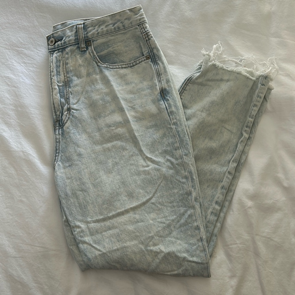 American Eagle distressed mom jeans